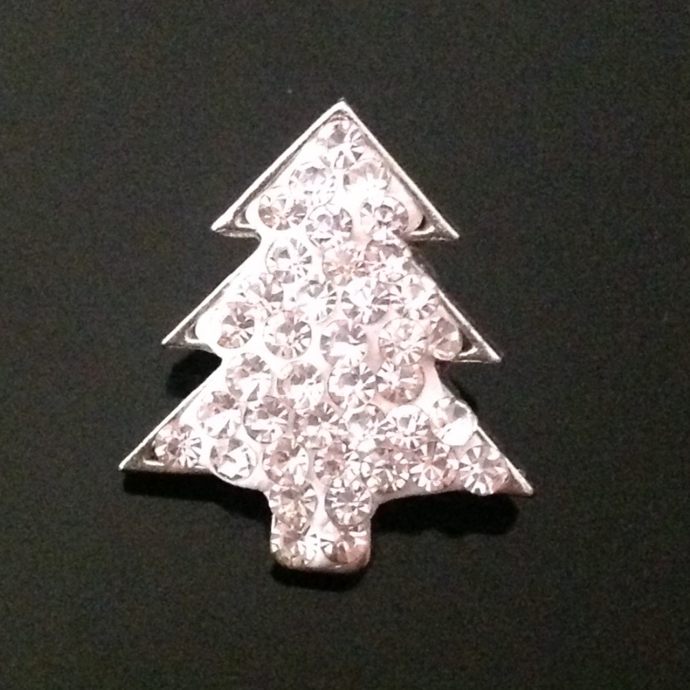 White Christmas tree SNAP button for snap jewelry